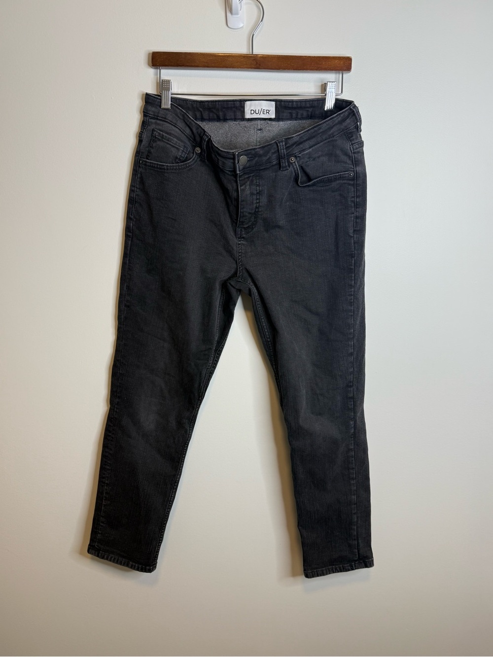 DU/ER Women's Black Boyfriend Jeans - Relaxed Fit performance denim girlfriend